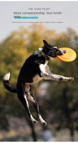 Bite-resistant Frisbee dog training Frisbee pet toy EVA floating interactive toy - Yellow large (235mm) - 30cm with zipper