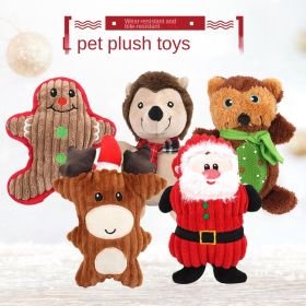 Christmas pet chew toy Pet plush voice toy Christmas molar bite-resistant cute cartoon dog toy - Benben Bear