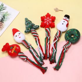 3pcs Christmas training dog teeth cleaning knot cute cartoon bite toys Christmas pet toys dog toys cat toys - Random 3 packages