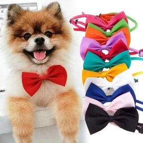 Dogs Accessories Pet Kawaii Dog Cat Necklace Adjustable Strap for Cat Collar Pet Dog Bow Tie Puppy Bow Ties Dog Pet Supplies - Wine red