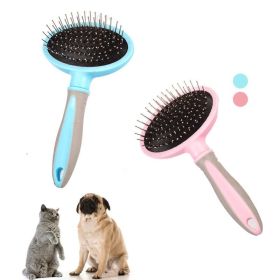 1 Pcs Pet Brush Dematting Grooming Comb Removing Knots Professional Safe Ergonomic Handle Cat Dog Comb - Blue