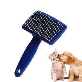 Pet Needle Combs Massage Pet Hair Remover Brush Cats Fur Cleaning Stainless Non-Slip Flea Chihuahua Pet Grooming Dog Supplies - Green - S