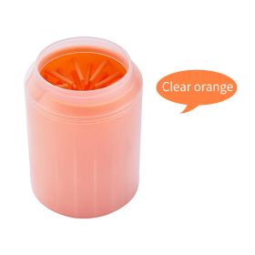 1pc Pet Paw Cleaner. Pet Cleaning Foot Cup For Dog And Cat; Pet Grooming Supplies - Orange - L