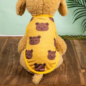 Pet Clothes; Summer New Pet Dog Clothes Thin Vest Bird's Eye Printing; Pet Clothes For Dogs And Cats - Yellow - M