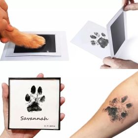 Pet Handprint And Footprint Kit For Dog & Cat; Dog Paw Print Pad Kit; Clean Touch Ink Pad For Pets; 3.7*2.2in - Blue - pack of 2