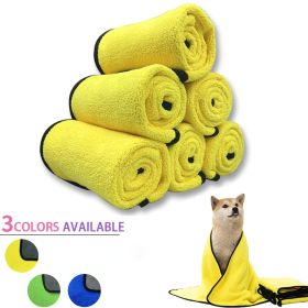 Quick-drying Pet Dog And Cat Towels; Soft Fiber Towels Water-absorbent Bath Towel Cleaning Pet Towel - Blue - 100*50cm/39.4*19.7in