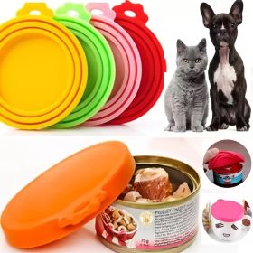 Pet Food Can Covers; Universal Safe Silicone Dog & Cat Food Can Lids; pack of 2 - Cyan