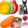 Pet Food Can Covers; Universal Safe Silicone Dog & Cat Food Can Lids; pack of 2 - Deep Blue