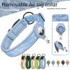 Cross-border new dog collar airtag locator anti-lost pet collar; Pet Collar with AirTag Case Holder - Love green collar set - XL: 3.0 * 48-55cm