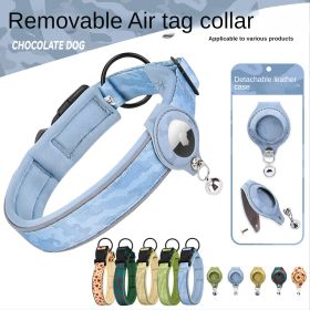 Cross-border new dog collar airtag locator anti-lost pet collar; Pet Collar with AirTag Case Holder - Love green collar set - Size M: 3.0 * 37-45cm