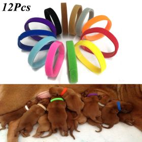 12 Pcs/Set Puppy Newborn Pets Identify Collars Adjustable Nylon Small Pet Dog Collars Kitten Necklace Whelping Puppy Collars - 12pcs - S