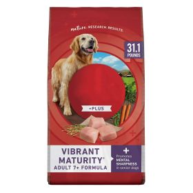 High Protein Dry Senior Dog Food Plus Vibrant Maturity Adult 7 Plus Formula - 31.1 lbs