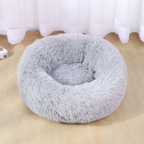 Dog Bed Super Soft Washable Long Plush Pet Kennel Deep Sleep Dog House Velvet Mats Sofa For Dog Basket Pet Cat Bed - Light Gray - 40cm