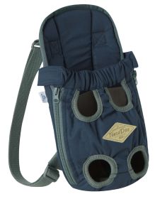 Touchdog 'Wiggle-Sack' Fashion Designer Front and Backpack Dog Carrier - Navy - Medium