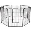 8 Metal Panel Heavy Duty Pet Playpen Dog Fence with Door 40 Inch - Black