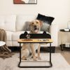 Dog Bowl Stand with 2 Stainless Steel Food Water Bowls - Black