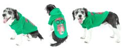 Pet Life LED Lighting Cool Santa Shades Hooded Sweater Pet Costume - Large