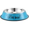 Stainless steel dog bowl; color anti-skid dog bowl; cat bowl - 16cm - Blue cartoon