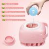 Dog Cat Bath Brush Comb Silicone Rubber Dog Puppy Massage Brush Hair Fur Grooming Cleaning Brush Soft Shampoo Dispenser - Pink