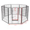 8 Metal Panel Heavy Duty Pet Playpen Dog Fence with Door 40 Inch - Black