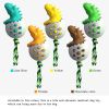 Rubber Kong Dog Toy Small Dog Accessories Interactive Puppy Dog Toothbrush Teeth Cleaning Brushing Stick French Bulldog Toys - Dinosaur Orange