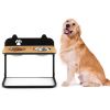 Dog Bowl Stand with 2 Stainless Steel Food Water Bowls - Black