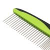 Pet Life Grip Ease' Wide and Narrow Tooth Grooming Pet Comb - Green