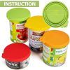 Pet Food Can Covers; Universal Safe Silicone Dog & Cat Food Can Lids; pack of 2 - Yellow