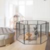 8 Metal Panel Heavy Duty Pet Playpen Dog Fence with Door 40 Inch - Black