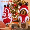 Pet Christmas Clothes Santa Claus Reindeer Antlers Costume Winter Outfit New Year Coat - S