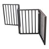 Pet Gate - Dog Gate for Doorways, Stairs or House – Freestanding, Folding, brown, Arc Wooden - as Pic