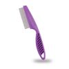 Pet Flea Tick Remover Dog Cat MultiColor Stainless Steel Comfort Hair Grooming Comb Protect Flea Lice Removal Hair Cleaner Comb - Purple - L