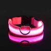 Glow-In-The-Dark Pet Collar For Dog & Cat; LED Dog Collar For Night Walking; USB charging - Pink - XS