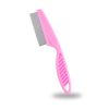 Pet Flea Tick Remover Dog Cat MultiColor Stainless Steel Comfort Hair Grooming Comb Protect Flea Lice Removal Hair Cleaner Comb - Pink - L