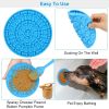 2pcs Dog Lick Pad Pet Shower Grooming Slow Feeder Dog Distraction Mat Slow Treat Dispensing Mat With Powerful Suction Cats Slow Feeder Li - Blue & Red