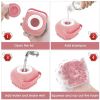 Dog Cat Bath Brush Comb Silicone Rubber Dog Puppy Massage Brush Hair Fur Grooming Cleaning Brush Soft Shampoo Dispenser - Pink