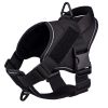 Dog Harness; large dog training tactical chest strap; K9 pet chest strap; vest type reflective dog rope; explosion-proof impulse traction - black - S