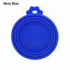 Pet Food Can Covers; Universal Safe Silicone Dog & Cat Food Can Lids; pack of 2 - Deep Blue