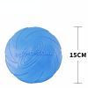 Pet UFO Toys New Small Medium Large Dog Flying Discs Trainning Interactive Toy Puppy Rubber Fetch Flying Disc 15CM - Blue