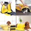 Quick-drying Pet Dog And Cat Towels; Soft Fiber Towels Water-absorbent Bath Towel Cleaning Pet Towel - Yellow - 25*25cm/9.8*9.8in