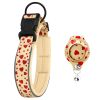 Cross-border new dog collar airtag locator anti-lost pet collar; Pet Collar with AirTag Case Holder - Love yellow collar set - Size S: 2.5 * 30-37cm