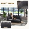 PawHut Velvet Large Dog Couch with Foam Cushioning, Soft and Cute Dog Bed with Pearl Design, Dog Sofa for Big and Medium Dogs, Charcoal Gray - as Pic