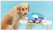 Pet Puzzle Treat Toy Interactive Food Dispenser Toy Slow Feeder Iq Game Dog Smart Training Toy - Blue