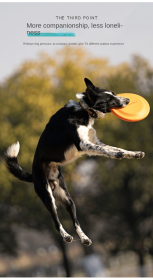 Bite-resistant Frisbee dog training Frisbee pet toy EVA floating interactive toy - Orange large (235mm) - 30cm with zipper