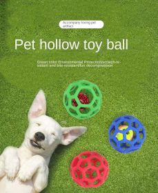 Dog toy hollow ball bite-resistant elastic rubber ball bell pet toy; Jingle Bell Toy Ball - Green - Hollow ball (with bell)