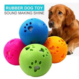 Rubber Pet Ball Toys Sound Interactive Durable Molar Dog Training Toys For Medium and Big Dogs Cleaning Teeth Pet Supplies - Green