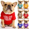 dog clothes starling English short bulldog pet clothing round collar T-shirt Teddy than panda dog clothing - purple - L