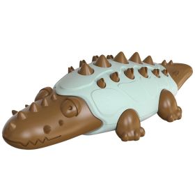 Rubber Kong Dog Toy Small Dog Accessories Interactive Puppy Dog Toothbrush Teeth Cleaning Brushing Stick French Bulldog Toys - Crocodile Coffee