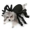 Pet Spider Costume Halloween Simulation Plush Spider Clothe with Adjustable Neck Paste Buckle for Dog Cats Pet - black