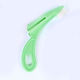 Pet Toothbrush For Dog & Cat; Cat Grooming Cleaning Brush - Cyan (14cm/5.51in)